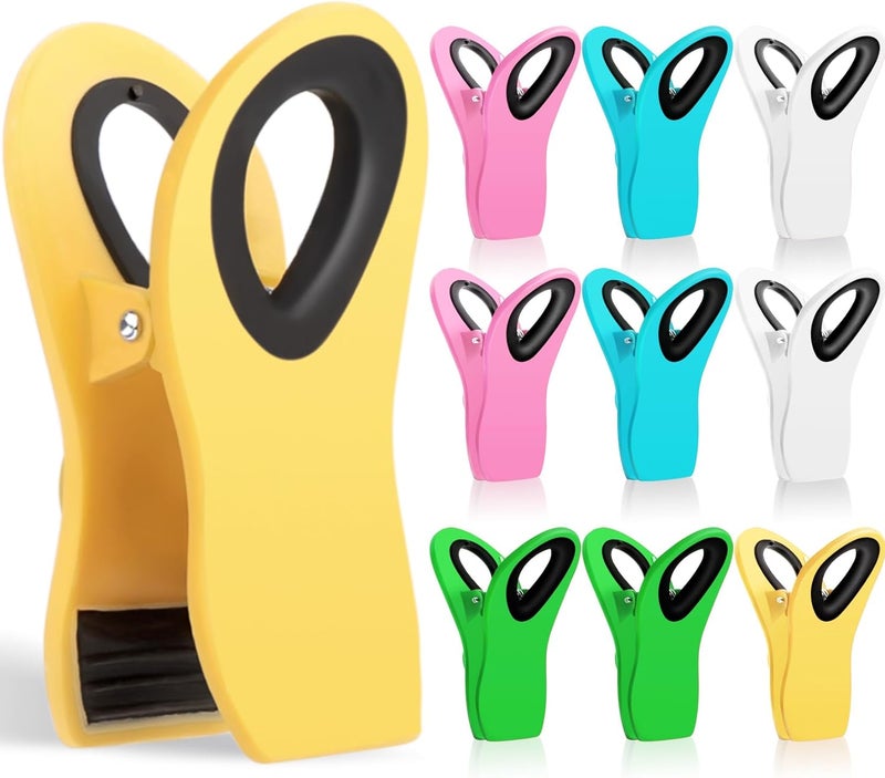 Jetmore 10 Pack Chip Clips Bag Clips, Paper & Binder Clips, Office Paper Clamps, Magnetic Food Clip for Bread Bag, Refrigerator, Snack, Kitchen, Office, Packages, Colorful Plastic Clip Heavy Duty - Image 1
